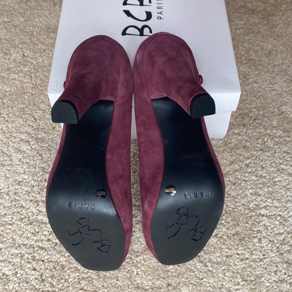 BCBG Paris  SIZE 7.5 SUEDE Wine/Burgundy - Picture 4 of 6
